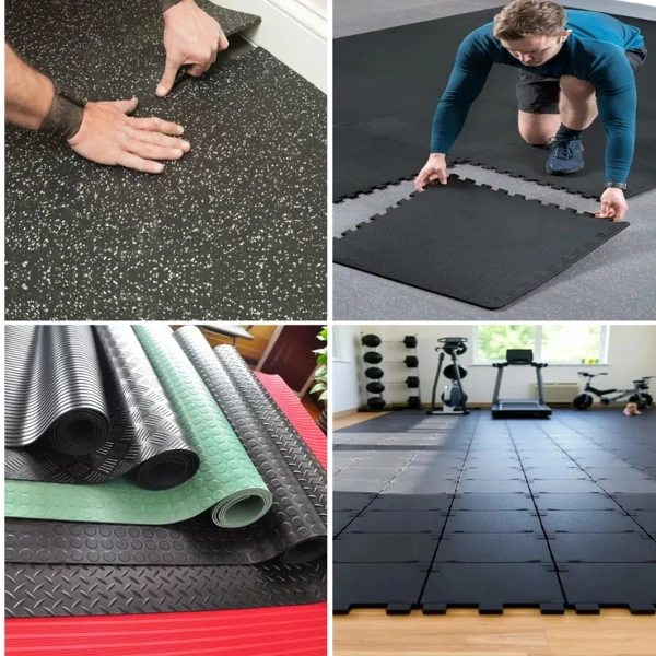 Rubber tiles and mats for gym and flooring applications
