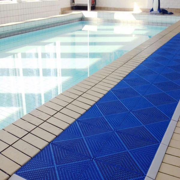 Modern modular matting alongside a swimming pool