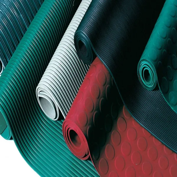 Multiple rolls of rubber sheeting
