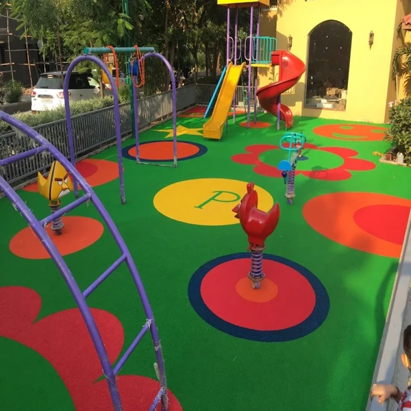 EPDM rubber play area with equipment.