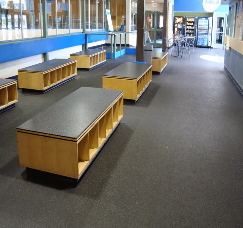 Durable rubber flooring in modern gym